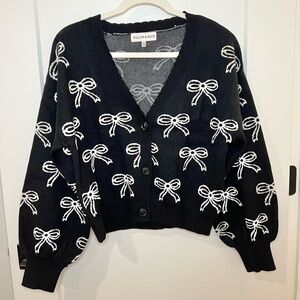 Black Bow Cardigan Sweater